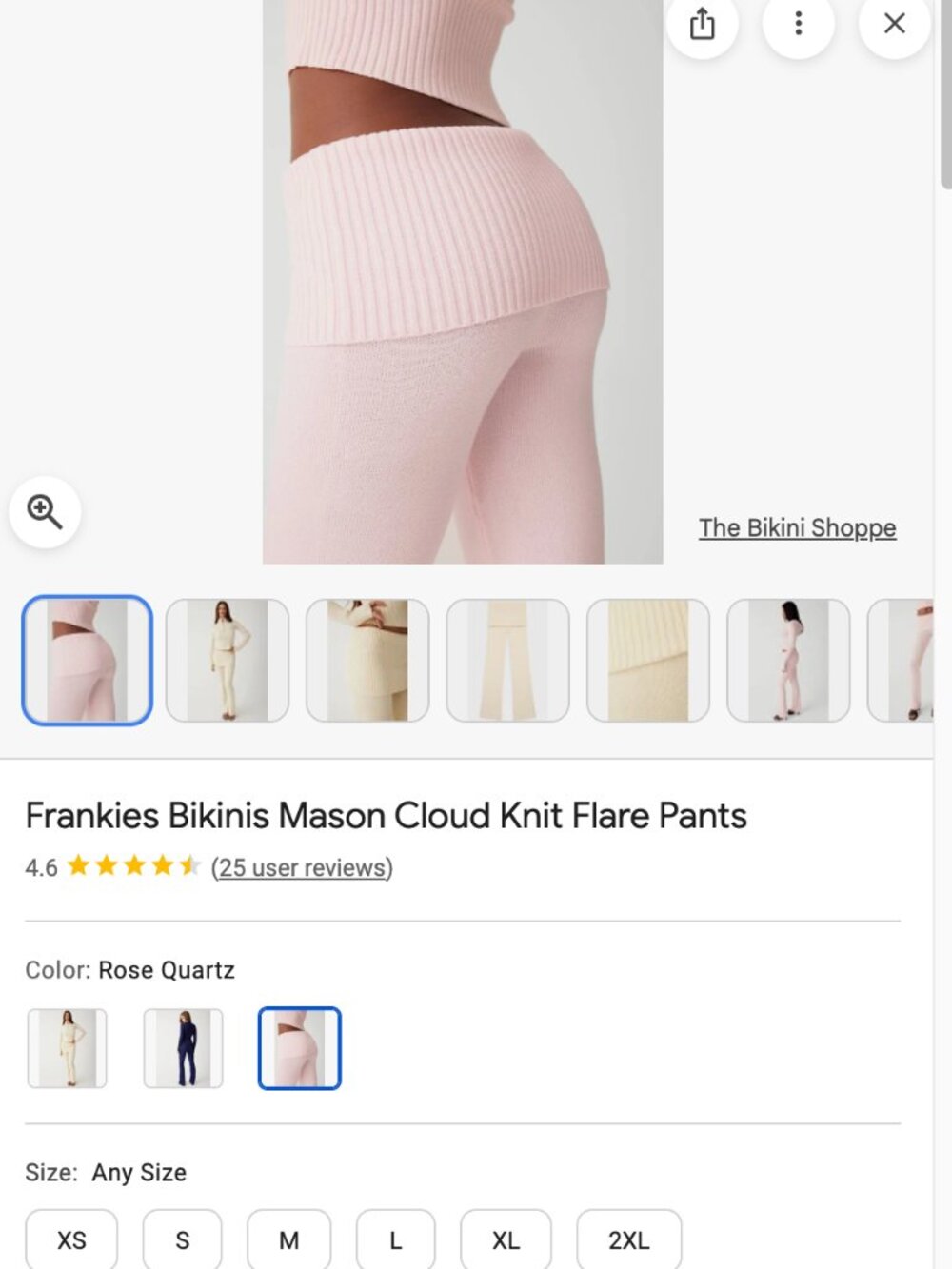 Frankies Mason Cloud Knit Flare Pants Rose Quartz S